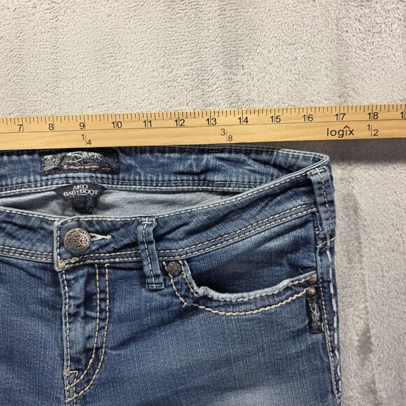 Silver Jeans Co Jeans Womens 32x33 Aiko Baby Boot Stretch Embroidery Bootcut - Picture 8 of 11